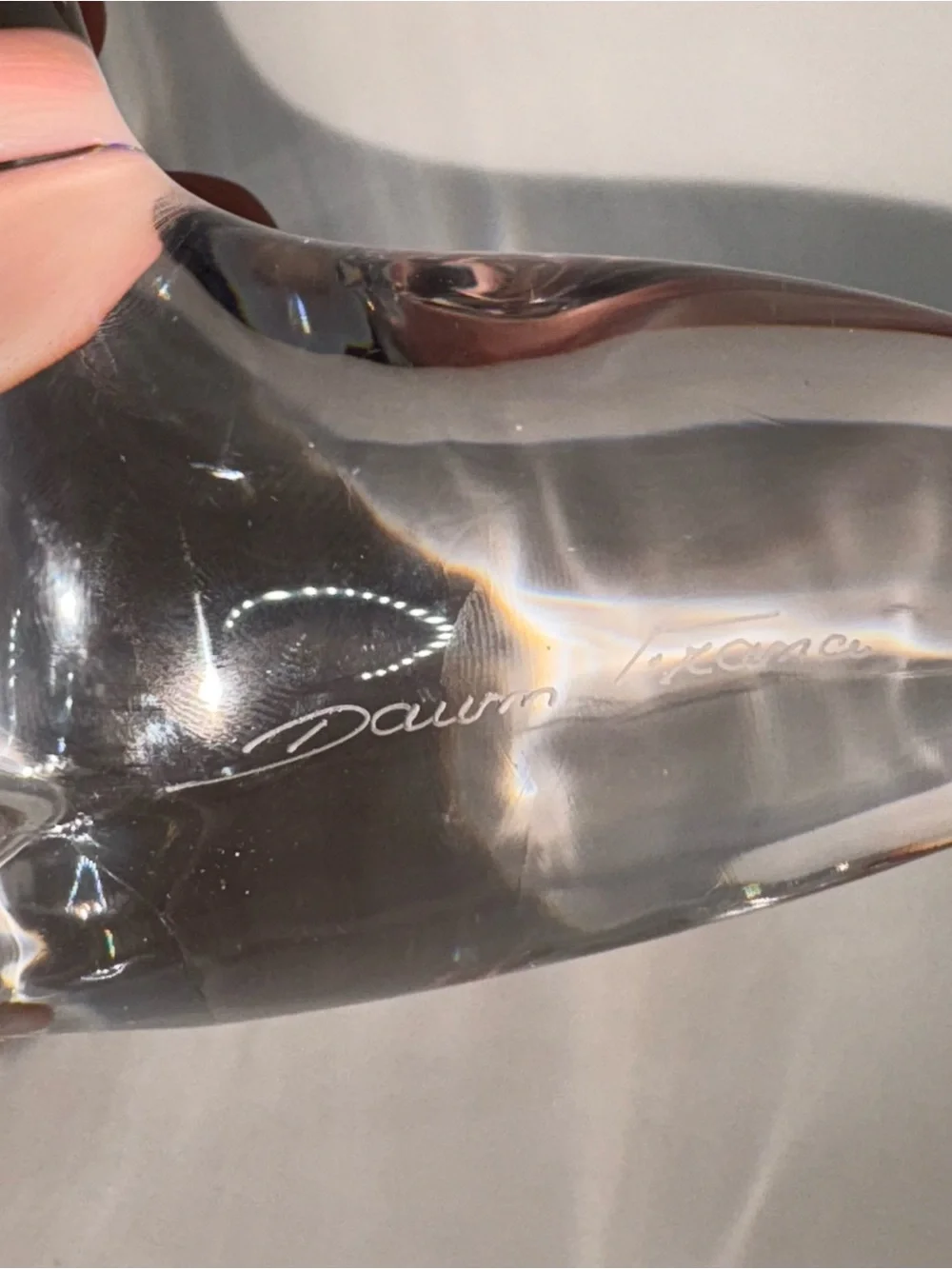 Daum France Crystal Seal or Sea Lion Clear 3.75”x5.5”x4.75” Solid Signed